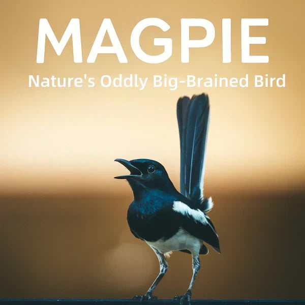 Close-up of a magpie perched on a dark rail, calling with its beak open, against a soft warm blurred background.Photo by Vivek Doshi on Unsplash