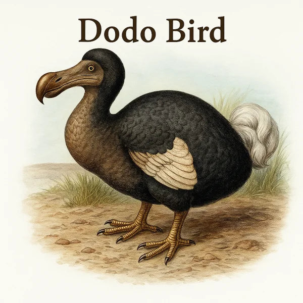 Illustration of the dodo bird (Raphus cucullatus), a flightless pigeon from Mauritius, painted by Frederick W. Frohawk in Extinct Birds (1907–1910).